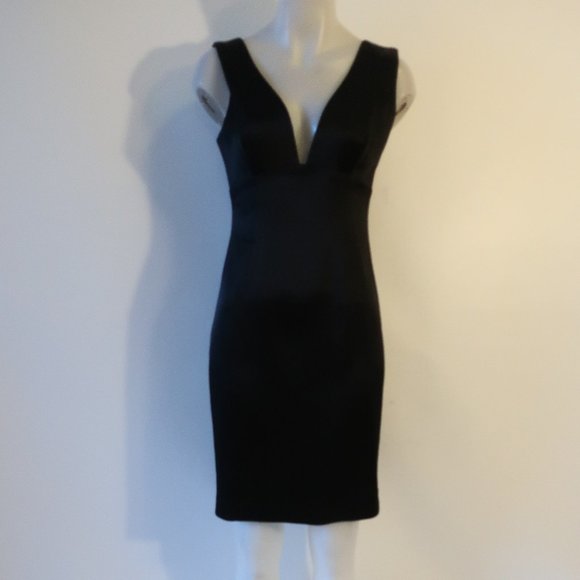 NWT Womens L'Agence Black Sleeveless Satin Sheath Dress 6 * - Picture 2 of 12